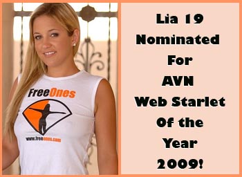 Lia 19 has been Nominated for AVN Web Starlet of the Year 2009!